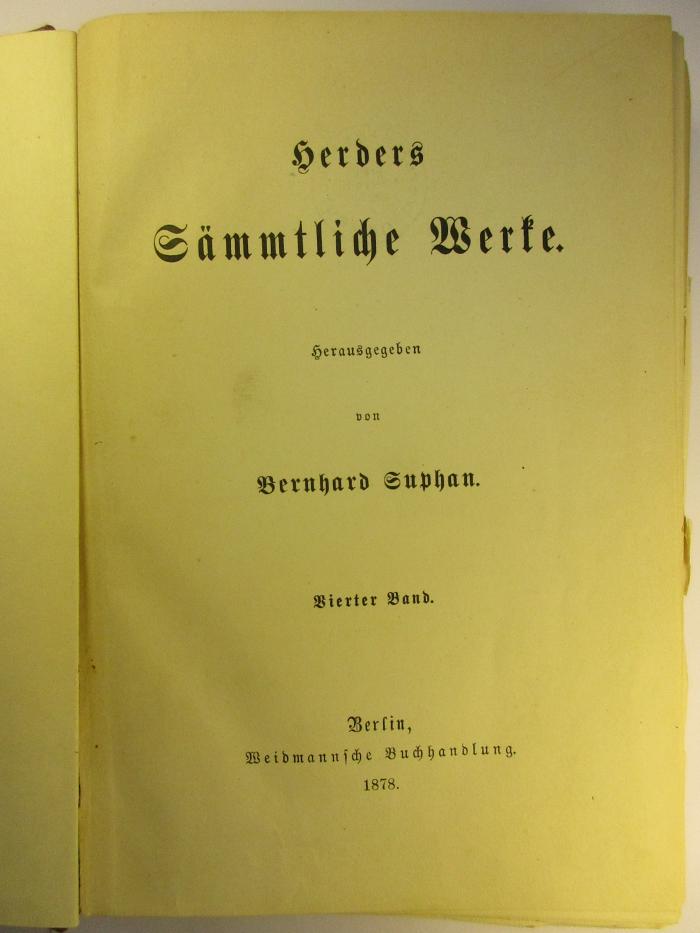 1 L 141-4 : Herders Sämmtliche Werke : 4 (1878)