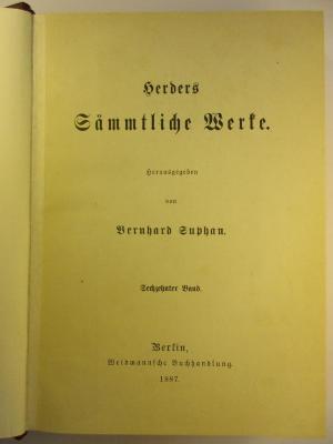 1 L 141-16 : Herders Sämmtliche Werke : 16. (1887)