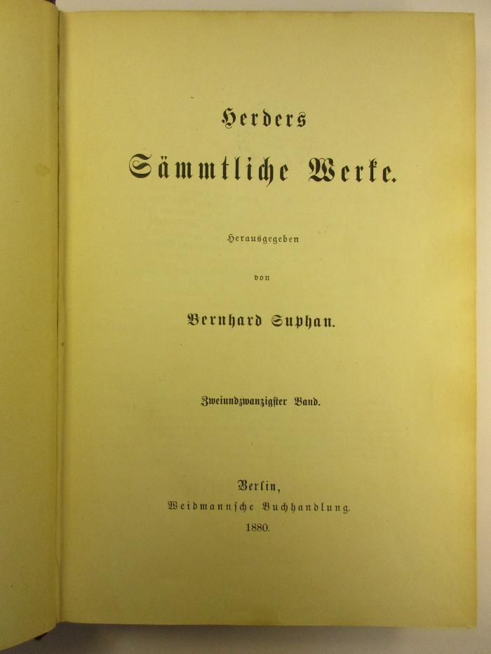 1 L 141-22 : Herders Sämmtliche Werke : 22. (1880)