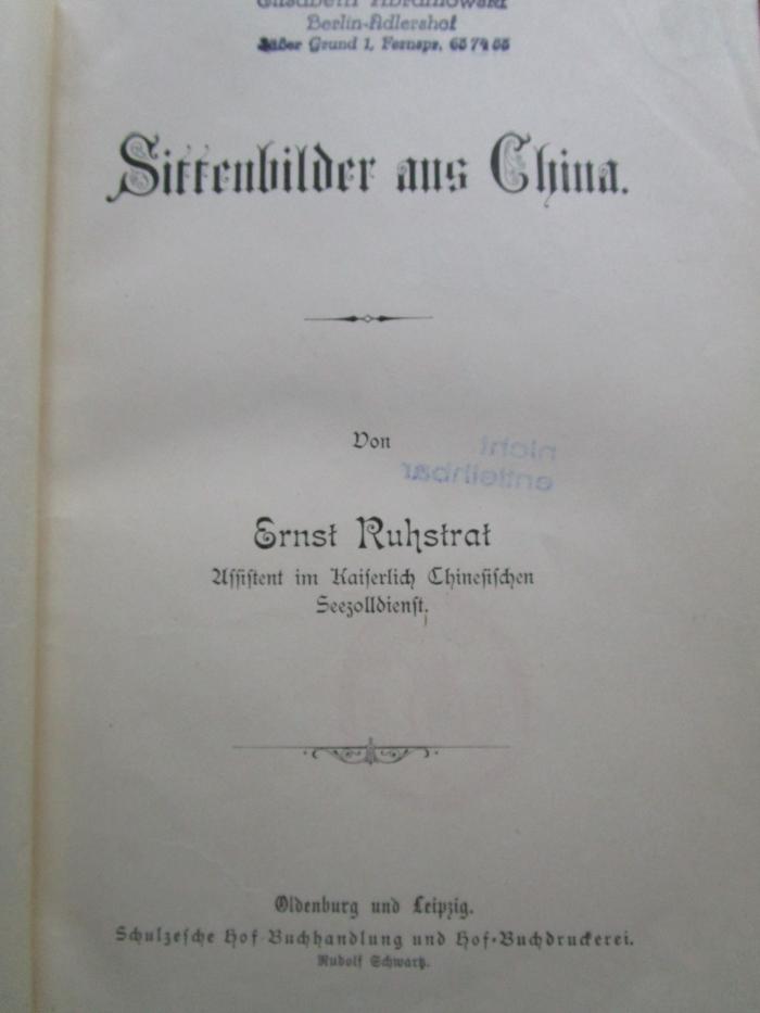 Bl 630: Sittenbilder aus China ([1905])