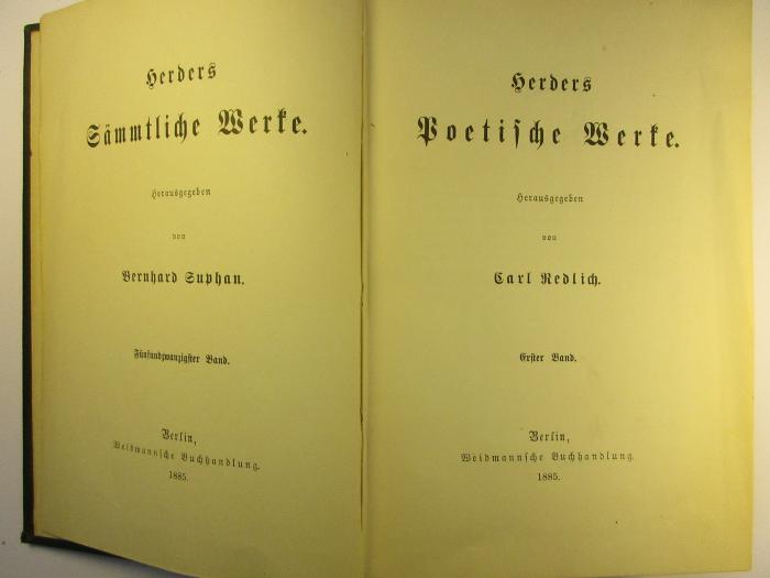 1 L 141-25 : Herders Poetische Werke : 1. (1885)