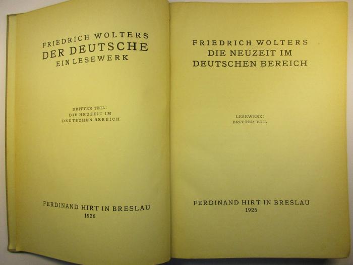 2 A 56 - 3  : Die Neuzeit im Deutschen Bereich (1926)