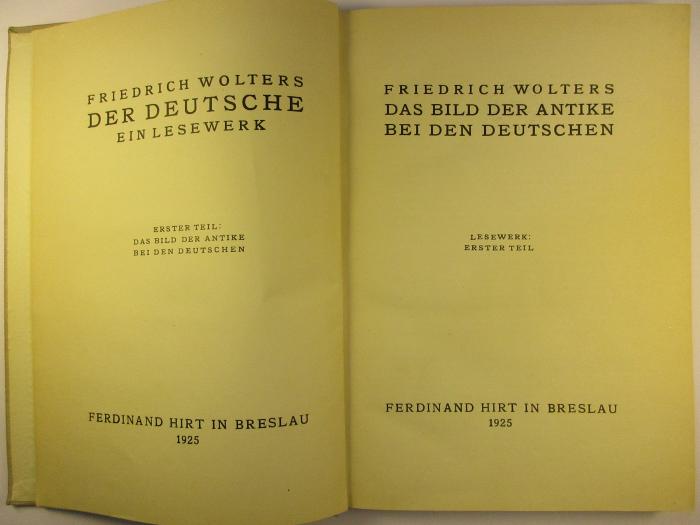 2 A 56 - 1 : Das Bild der Antike bei den Deutschen  (1925)