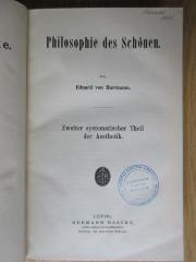 CG 3980.1882-4(2) : Philosophie des Schönen (1887)