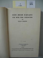 F 1 115: Der neue Kusari. Ein Weg zum Judentum. (1934)