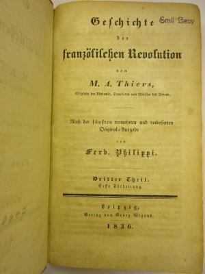 2 F 138-3 : Geschichte der französischen Revolution : 3. (1836)