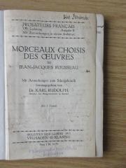 CF 7503 M833 : Morceaux choisis des oeuvres de Jean-Jacques Rousseau (1913)