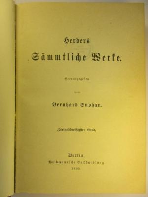 1 L 141-32 : Herders Sämmtliche Werke : 32. (1899)