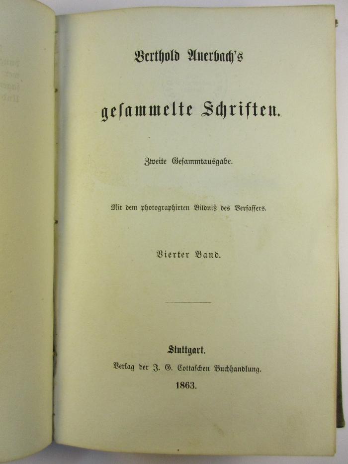 1 L 258&lt;2&gt;-3.4 : Berthold Auerbach's gesammelte Schriften : 3/4 (1863)