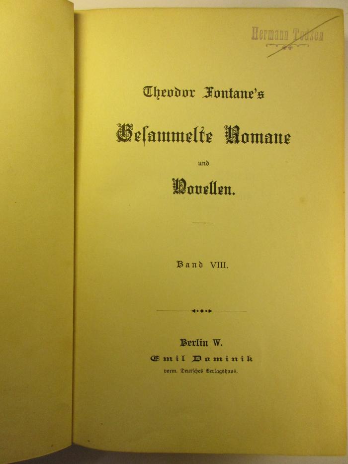 1 L 205-8 : Gesammelte Romane und Novellen : 8. ([1890])
