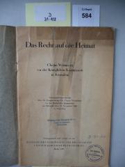D 31 108: Das Recht auf Heimat. Chajim Weizmann vor der Königlichen Kommission in Jerusalem. Stenografischer Bericht über die Zeugenaussage Dr. Chajim Weizmann vor der Königlichen Kommission am Mittwoch, den 23. November 1936 in Jerusalem. (1937)