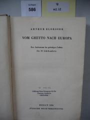 D 412 32: Vom Ghetto nach Europa. Das Judentum im geistigen Leben des 19. Jahrhunderts. (1936)