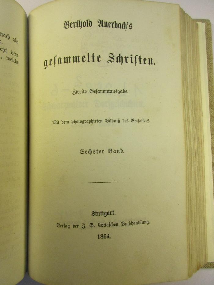 1 L 258&lt;2&gt;-5.6 : Berthold Auerbach's gesammelte Schriften : 5/6 (1863)