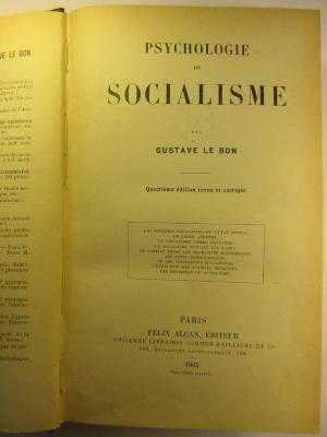 4 D 197&lt;4&gt; : Psychologie du Socialisme (1905)