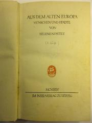 4 L 249&lt;2&gt; : Aus dem alten Europa : Menschen und Städte (1925)