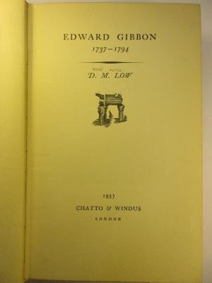 4 F 328 : Edward Gibbon : 1737 - 1794 (1937)
