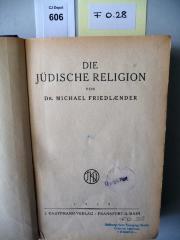 F 0 28: Die jüdische Religion. (1922)