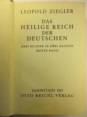 4 F 327 - 1 : Das Heilige Reich der Deutschen (1925)
