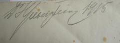 J / 164 (Silberstein, H.), Von Hand: Autogramm, Name, Datum; 'Dr. H Silberstein 1915'. 