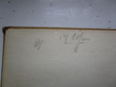 Pa 33 2.Ex.: Philosophische Grundlegung der Pädagogik (1924);G46 / 2734 (Stargardter, Isidor Julius), Von Hand: Annotation, Name, Notiz; '[..] 54 Cohen'. 