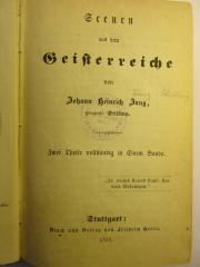 4 L 257 - 1.2 : Scenen aus dem Geisterreiche : Zwei Theile vollständig in Einem Bande (1856)