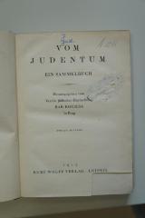 96 030416 : Vom Judentum. Ein Sammelbuch (1913)