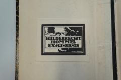 - (Hommel, Hildebrecht;Schmidt, Botho), Etikett: Exlibris, Name, Abbildung; 'Hildebrecht
Hommel
Exlibris
Botho Schmidt'. 