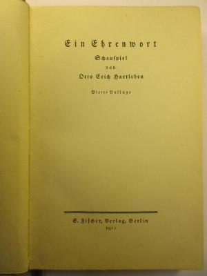 4 L 254&lt;4&gt; : Ein Ehrenwort : Schauspiel (1911)