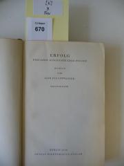 R Feu [2]: Erfolg: Drei Jahre Geschichte einer Provinz. 2. Band (1930)