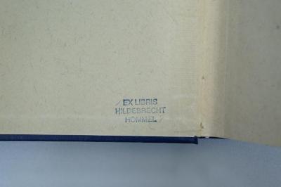 96 046474 : Philonis Alexandrinis : Opera quae supersunt (1896);- (Hommel, Hildebrecht), Stempel: Name; 'Exlibris 
Hildebrecht Hommel'. 