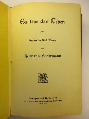 5 L 23&lt;8&gt; : Es lebe das Leben : Drama in fünf Akten (1902)