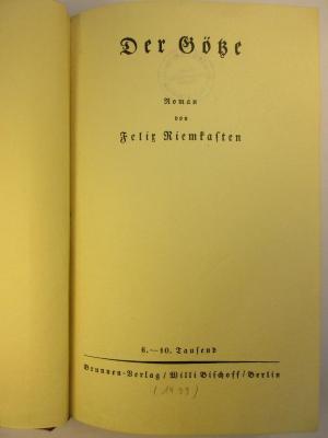 5 L 209&lt;6&gt; : Der Götze (1933)