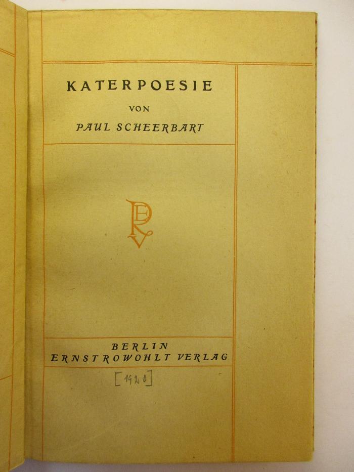 5 L 336&lt;2&gt; : Katerpoesie (1920)