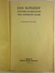 5 L 224&lt;15&gt; : Das Konzert : Lustspiel in drei Akten  (1909)