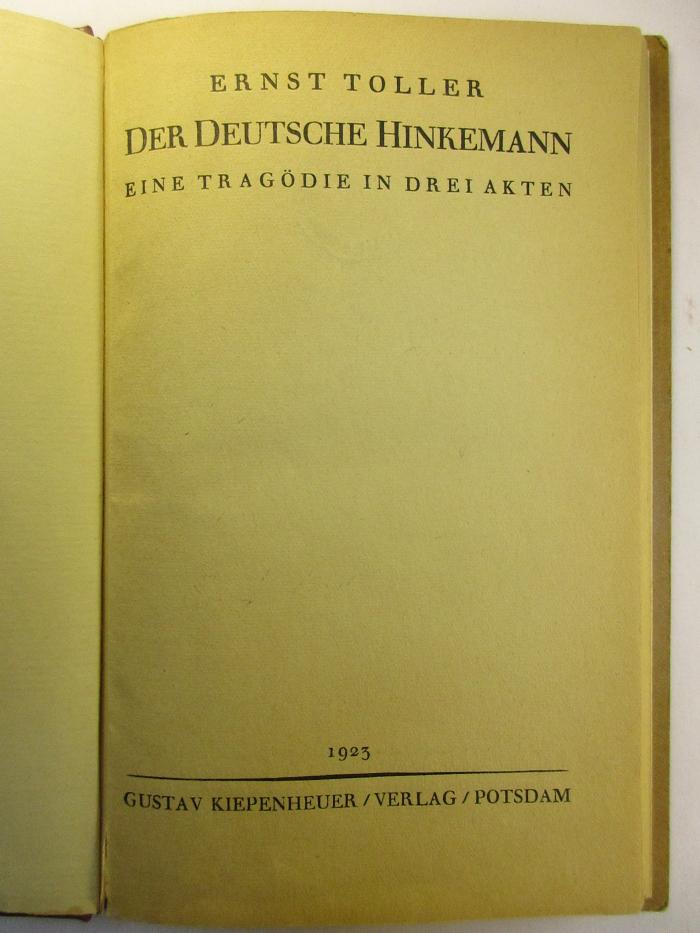 5 L 131 : Der Deutsche Hinkemann : eine Tragödie in drei Akten (1925)