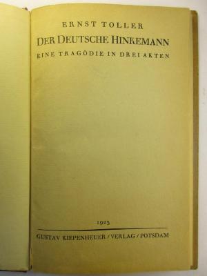 5 L 131 : Der Deutsche Hinkemann : eine Tragödie in drei Akten (1925)