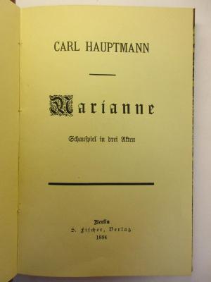 5 L 42 : Marianne : Schauspiel in drei Akten (1894)