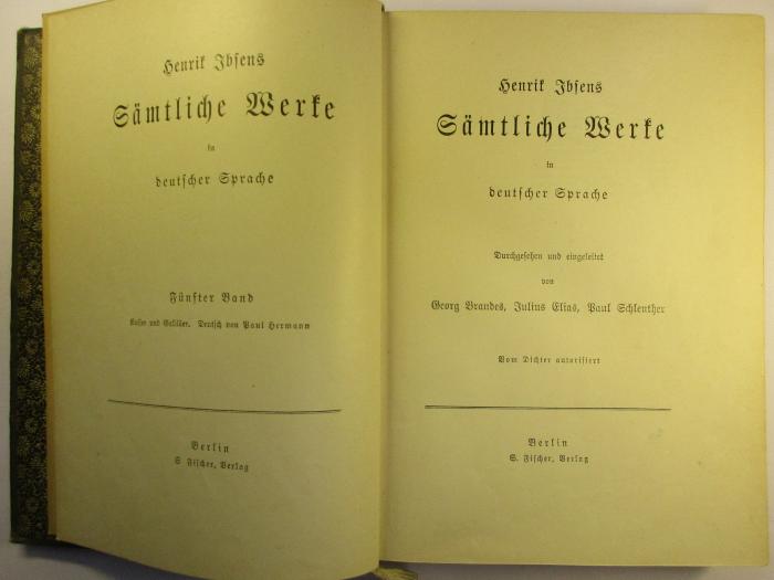 1 Q 11-5 : Henrik Ibsens Sämtliche Werke in deutscher Sprache : 5. Kaiser und Galiläer ([1899])
