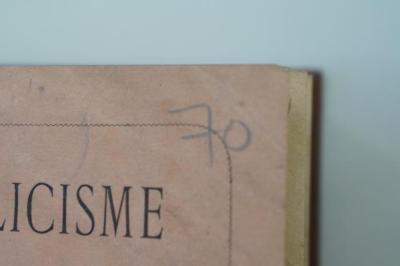 98 021002 : Catholicisme et judaïsme dréponse a la France Juive (1888);- (Mohler, Armin), Von Hand: Signatur; '70'. 
