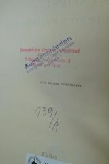 - (Evangelische Kirche in Deutschland), Stempel: Name, Ortsangabe; 'Evangelische Kirche in Deutschland
- Bibliothek -
1 Berlin 12
Jebensstr. 3
Tel 030/31 04 91'. 