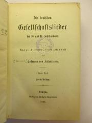 5 L 345&lt;2&gt; : Die deutschen Gesellschaftslieder des 16. und 17. Jahrhunderts (1860)