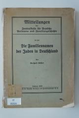 97 052539 : Die Familiennamen der Juden in Deutschland (1935)
