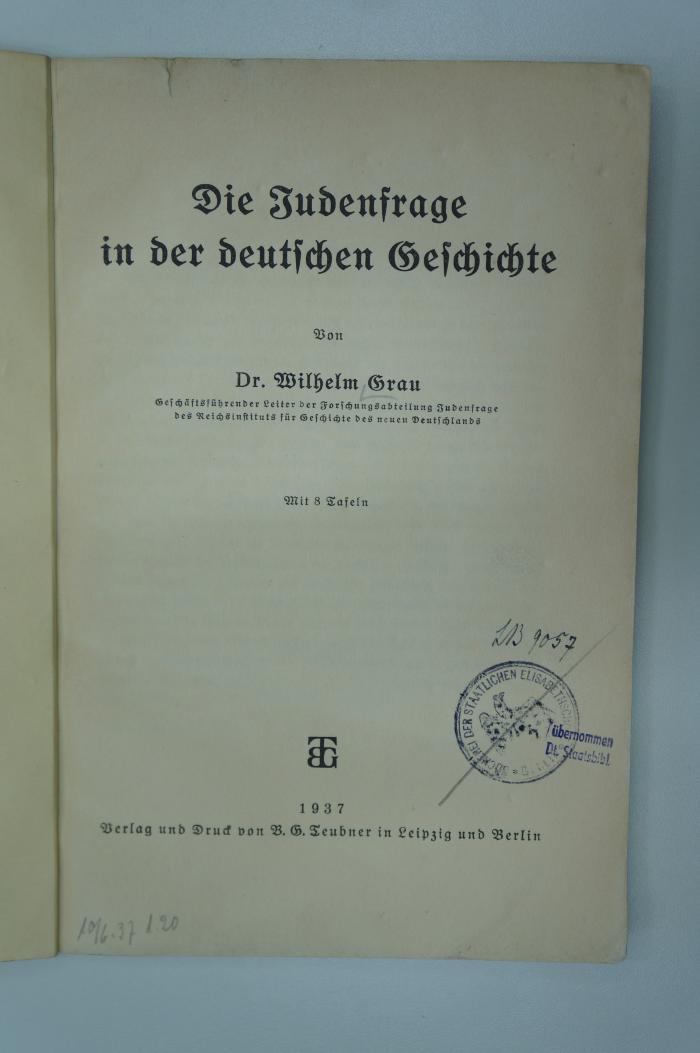 97 052577 : Die Judenfrage in der deutschen Geschichte (1937)
