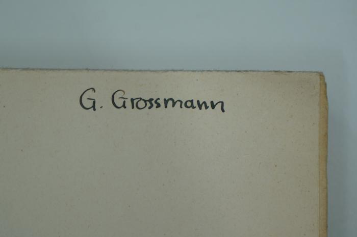 98 006394 : Les Religions Orientales Dans Le Paganisme Romain. Conférences faites au collège de France en 1905 (1929);- (Grossmann, G.), Von Hand: Autogramm; 'G. Grossmann'. 