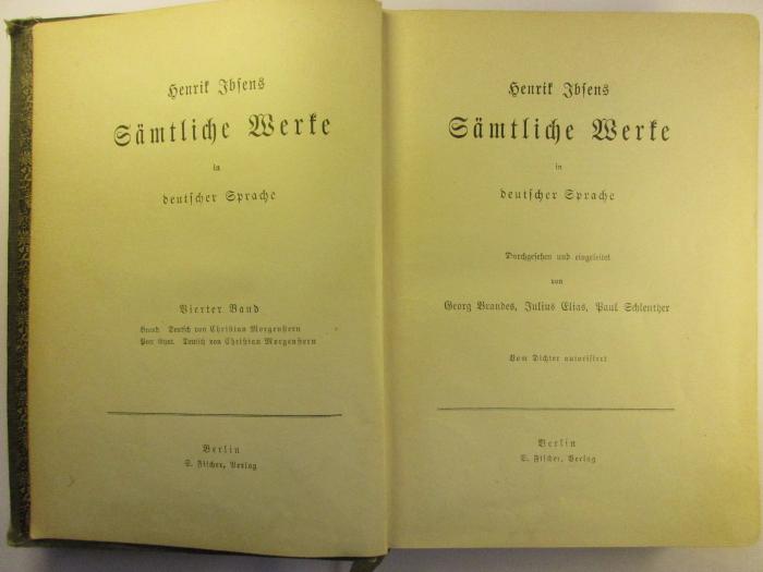 1 Q 11-4 : Henrik Ibsens Sämtliche Werke in deutscher Sprache : 4. Brand : Peer Gynt ([1901])