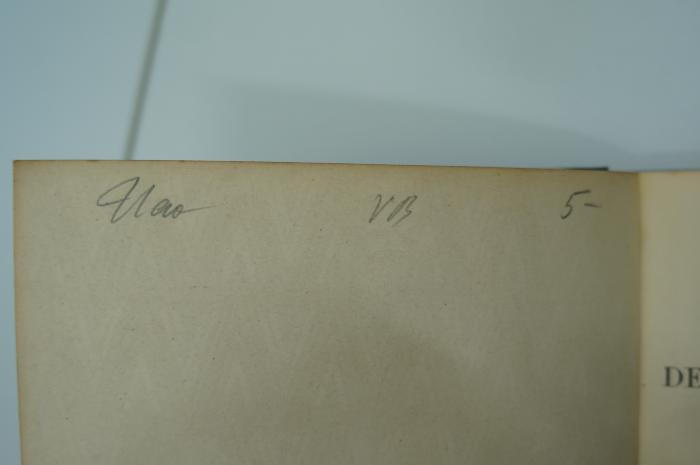 98 020702 : Synopse der drei ersten Evangelien (1906);- (unbekannt), Von Hand: Initiale, Preis; 'Uao 
VB 5,-'. 