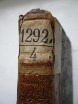  Des Herrn Marquis d'Argens Kabbalistische Briefe, oder philosophischer, historischer und kritischer Briefwechsel zwischen zween Kabbalisten verschiedenen Elementargeistern und dem höllischen Astaroth (1775);- (Johannis-Freimaurerloge Balduin zur Linde (Leipzig)), Etikett: Signatur; '1292. / 4'. 