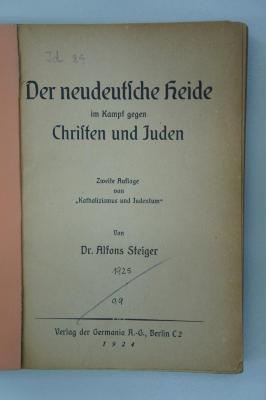 97 052570 : Der neudeutsche Heide im Kampf gegen Christen und Juden (1924)