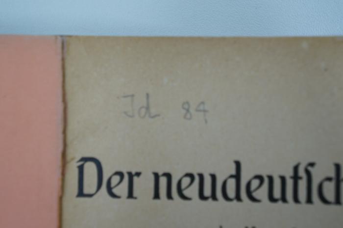 97 052570 : Der neudeutsche Heide im Kampf gegen Christen und Juden (1924);- (unbekannt), Von Hand: -; 'ID 84'. 