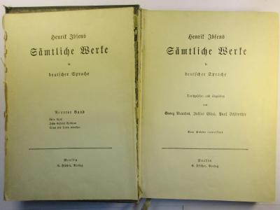 1 Q 11-9 : Henrik Ibsens Sämtliche Werke in deutscher Sprache : 9. Klein Eyolf : John Gabriel Borkmann : Wenn wir Toten erwachen (1903)